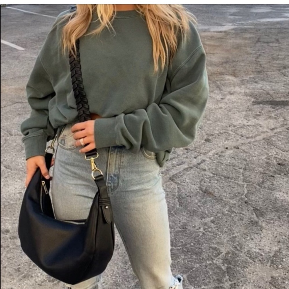 JULES KAE Zola Hobo Bag Black Vegan Leather Braided Strap